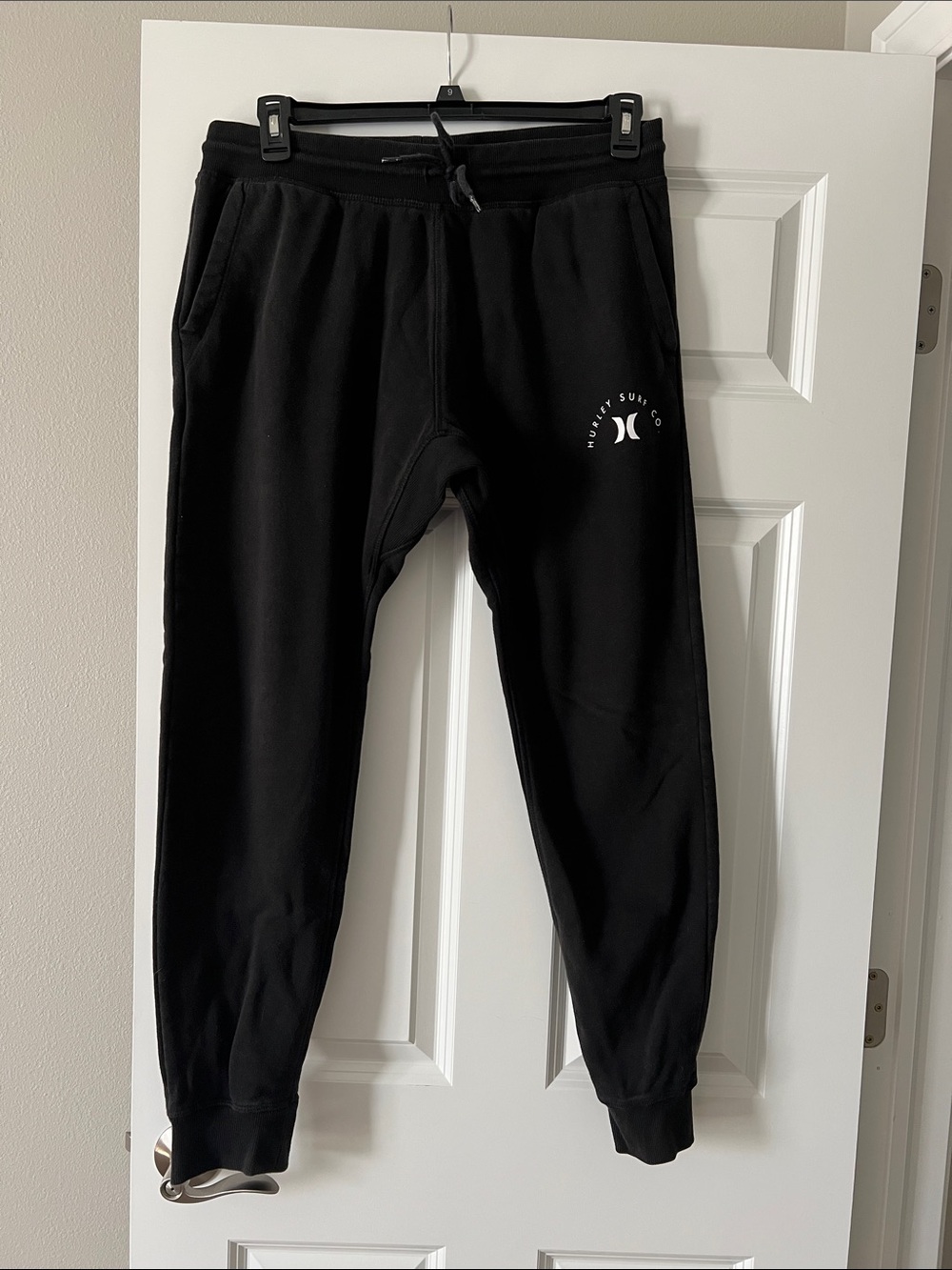 Hurley Black Men's Logo Joggers with Drawstring